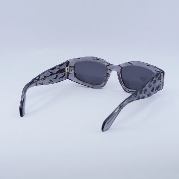 🕶️ New Azzedine Alaïa AA0079S 004 Sunglasses- Shiny Transparent Dark Grey Frame - Picture 10 of 11